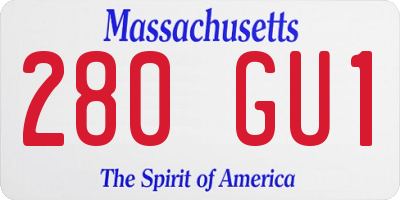 MA license plate 280GU1