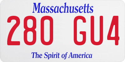 MA license plate 280GU4
