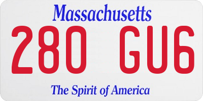 MA license plate 280GU6