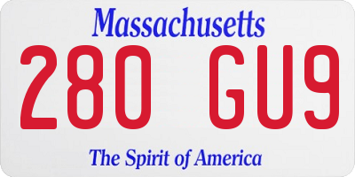 MA license plate 280GU9