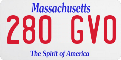 MA license plate 280GV0