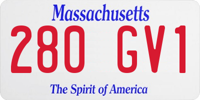 MA license plate 280GV1