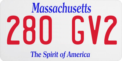 MA license plate 280GV2