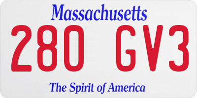 MA license plate 280GV3
