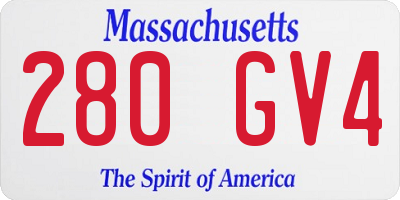 MA license plate 280GV4
