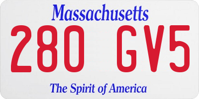 MA license plate 280GV5