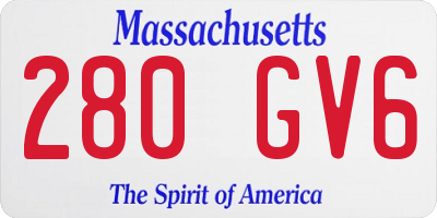 MA license plate 280GV6