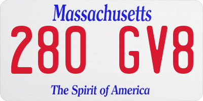 MA license plate 280GV8