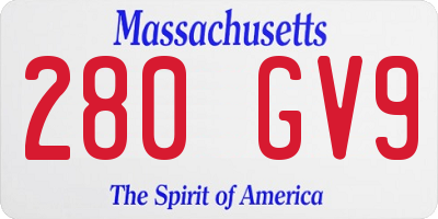 MA license plate 280GV9