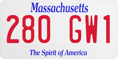 MA license plate 280GW1