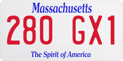 MA license plate 280GX1