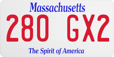 MA license plate 280GX2