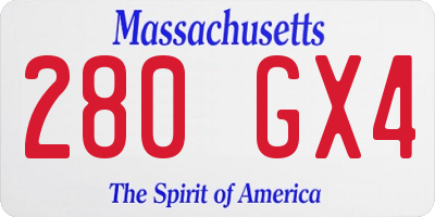 MA license plate 280GX4
