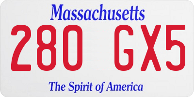 MA license plate 280GX5