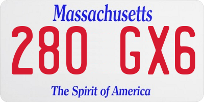 MA license plate 280GX6