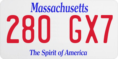 MA license plate 280GX7