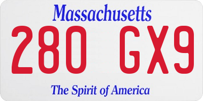 MA license plate 280GX9