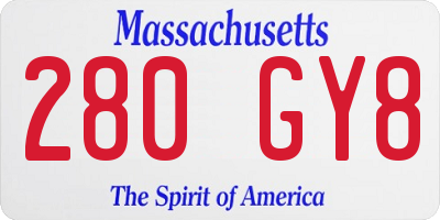 MA license plate 280GY8