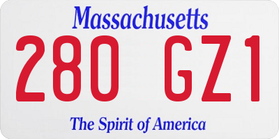 MA license plate 280GZ1
