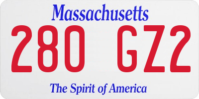 MA license plate 280GZ2