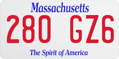 MA license plate 280GZ6