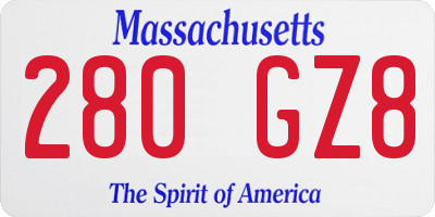 MA license plate 280GZ8