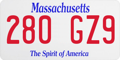 MA license plate 280GZ9