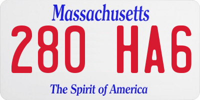 MA license plate 280HA6