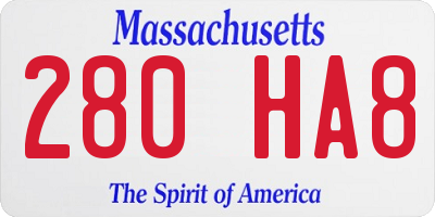 MA license plate 280HA8