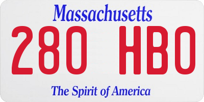 MA license plate 280HB0