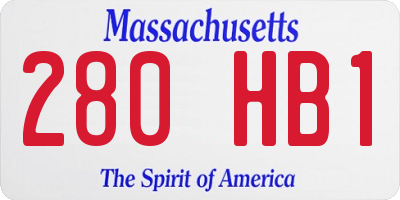 MA license plate 280HB1
