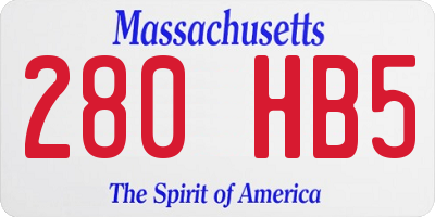 MA license plate 280HB5