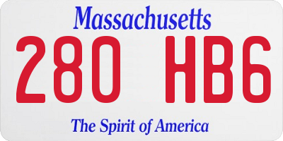 MA license plate 280HB6
