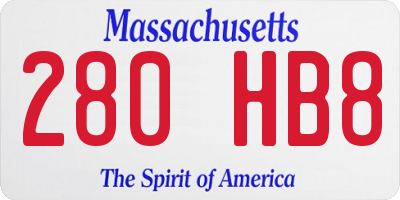 MA license plate 280HB8