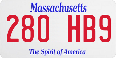 MA license plate 280HB9