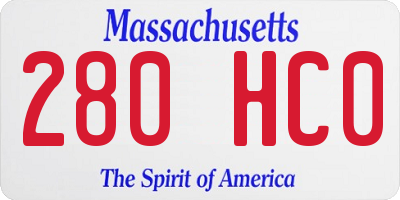 MA license plate 280HC0
