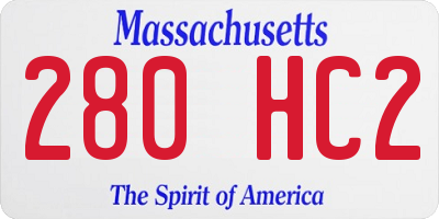 MA license plate 280HC2