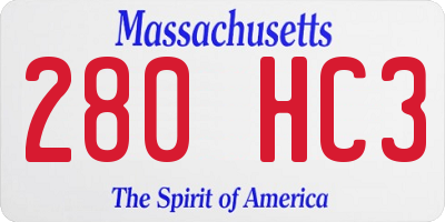 MA license plate 280HC3