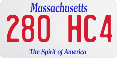 MA license plate 280HC4