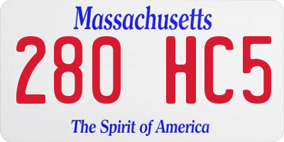 MA license plate 280HC5