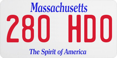 MA license plate 280HD0