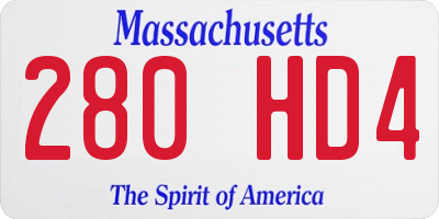 MA license plate 280HD4