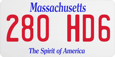 MA license plate 280HD6