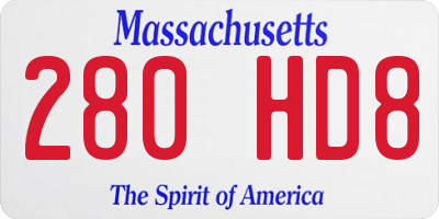 MA license plate 280HD8