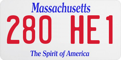 MA license plate 280HE1