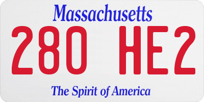 MA license plate 280HE2