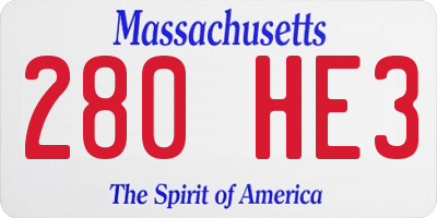 MA license plate 280HE3