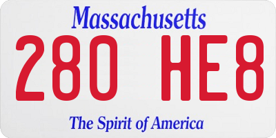 MA license plate 280HE8