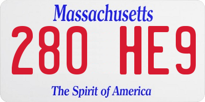 MA license plate 280HE9