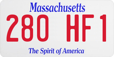 MA license plate 280HF1